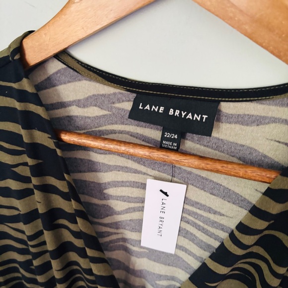 Lane Bryant Ruched Side Matte Jersey Zebra Print Dress NWT Size 22/24 - Picture 5 of 7